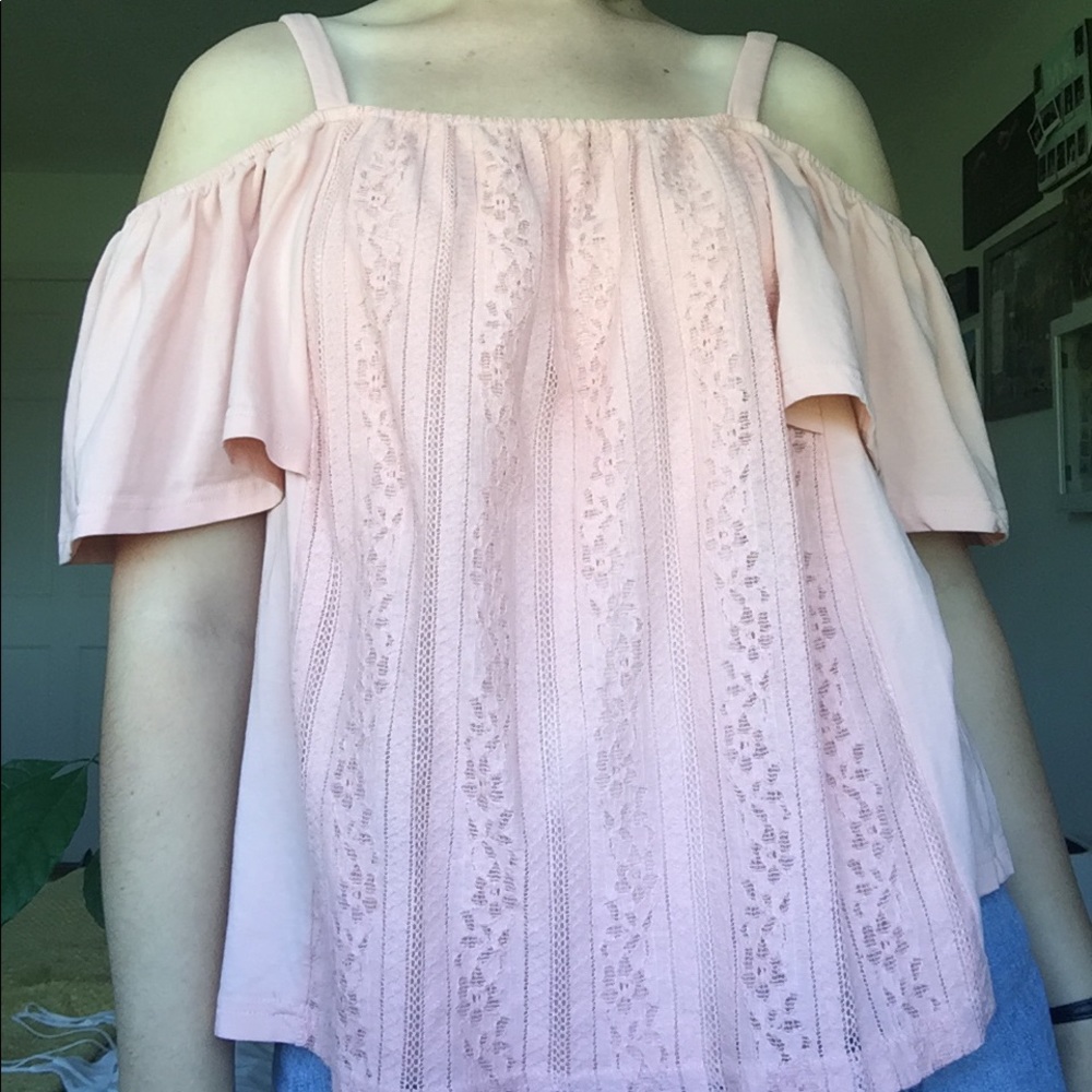 Pink lace blouse